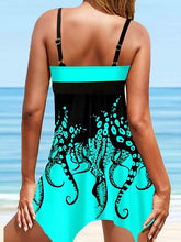 Women's Swimwear Tankini 2 Piece Plus Size Swimsuit Slim for Big Busts Solid Color Blue Camisole Strap Bathing Suits New Vacation Fashion / Sexy / Padded Bras